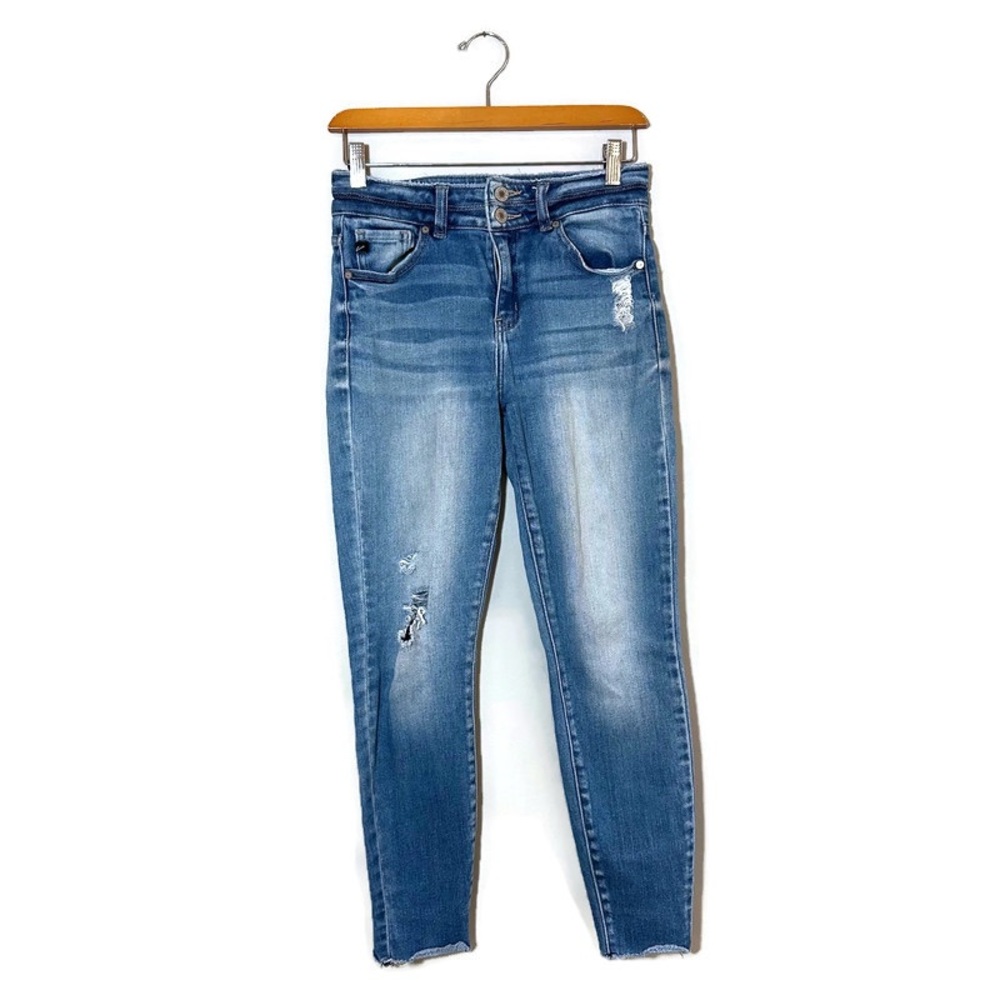 Kancan Women's Distressed Ankle Jeans Raw Hem Size 26/5